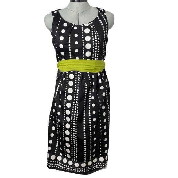 Motherhood Maternity Dress Midi Polka Dot Black White Sleeveless Size Small - Picture 1 of 8